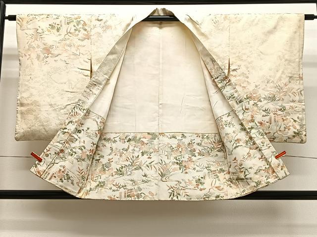 平和屋着物#羽織 寿光織 風景花文 金銀糸 正絹 逸品 CABH3209ua