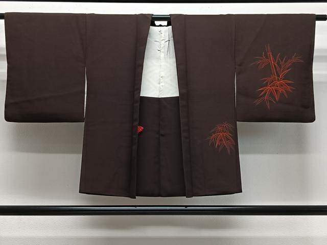 平和屋着物#羽織 刺繍 笹文 正絹 逸品 CABH3217ua