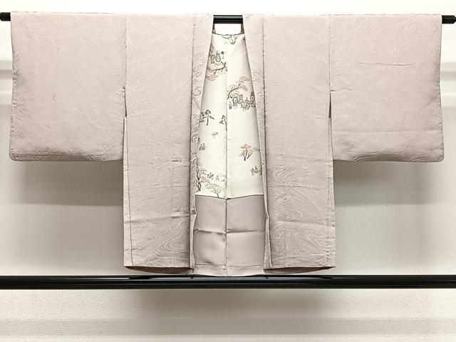 平和屋着物#羽織 墨流し自問 灰桜色 正絹 逸品 CABH3220ua