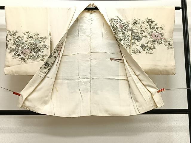 平和屋着物#羽織 寿光織 草花文 金銀糸 正絹 逸品 CABH3230ua