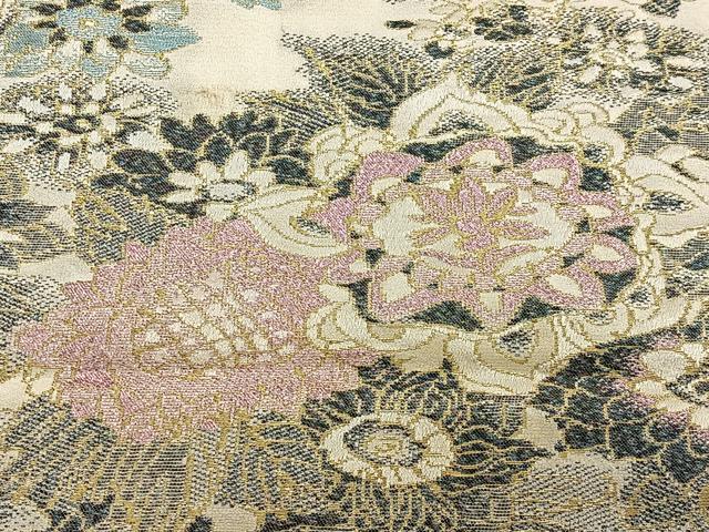 平和屋着物#羽織 寿光織 草花文 金銀糸 正絹 逸品 CABH3230ua