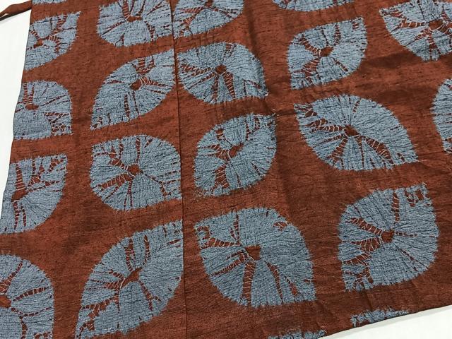 平和屋着物#道中着 紬地 絞り 幾何学文様 正絹 逸品 未使用 CABH3231ua