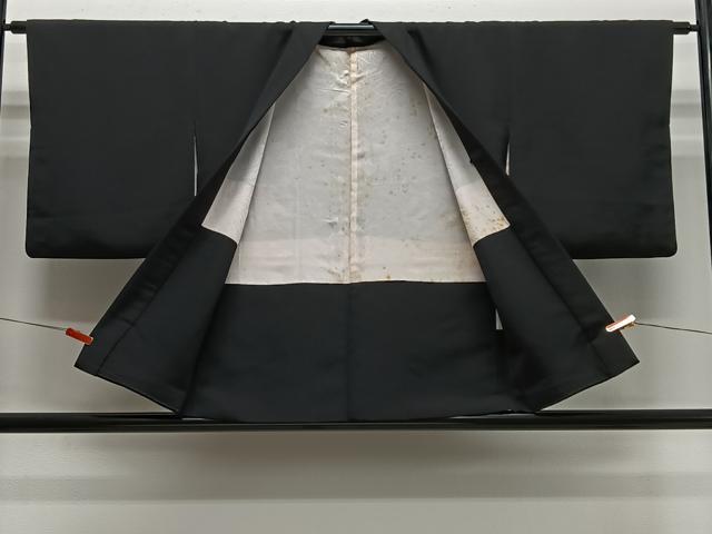 平和屋着物#羽織 寿光織 御所車文 黒地 金銀糸 正絹 逸品 CABH3234ua