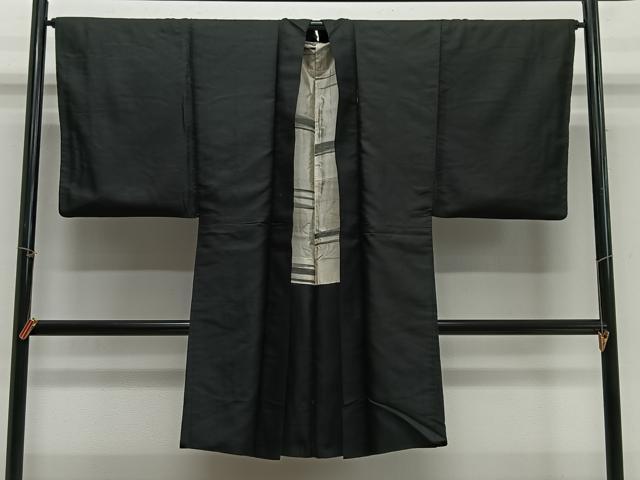 平和屋着物#男性 長羽織 黒紋付 正絹 逸品 CABH3249ua