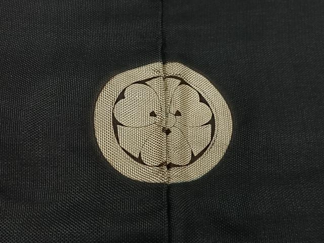 平和屋着物#男性 長羽織 黒紋付 正絹 逸品 CABH3249ua