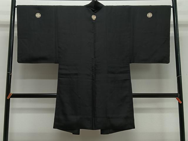 平和屋着物#男性 長羽織 黒紋付 正絹 逸品 CABH3250ua