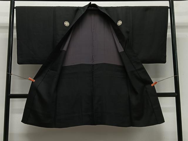 平和屋着物#男性 長羽織 黒紋付 正絹 逸品 CABH3250ua