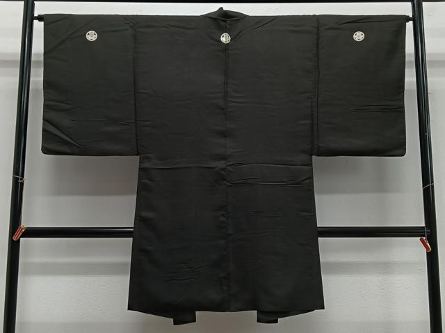 平和屋着物#男性 長羽織 黒紋付 正絹 逸品 CABH3252ua