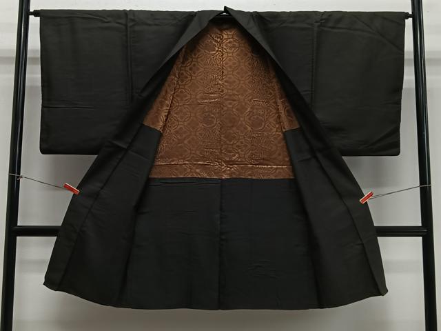 平和屋着物#男性 長羽織 黒紋付 正絹 逸品 CABH3252ua