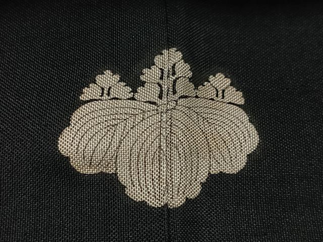 平和屋着物#男性 長羽織 単衣 黒紋付 正絹 逸品 CABH3257ua