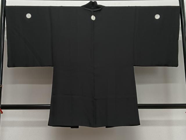 平和屋着物#男性 長羽織 黒紋付 正絹 逸品 CABH3258ua