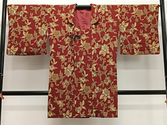 平和屋着物#道行コート 更紗花文 ロング丈 洗える着物 CABH3261ua