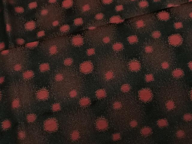 平和屋着物#道行コート 雨コート 丸文 黒地 ロング丈 正絹 逸品 CABH3262ua