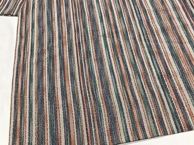 平和屋着物#道中着 縞 鬼しぼ縮緬 ロング丈 正絹 逸品 CABH3271ua