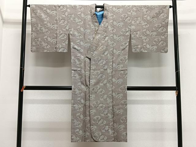 平和屋着物∞道中着 作家物 型染め 風景花文 ロング丈 正絹 逸品 CABH3279ua
