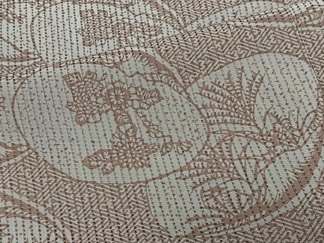 平和屋着物∞道中着 作家物 型染め 風景花文 ロング丈 正絹 逸品 CABH3279ua