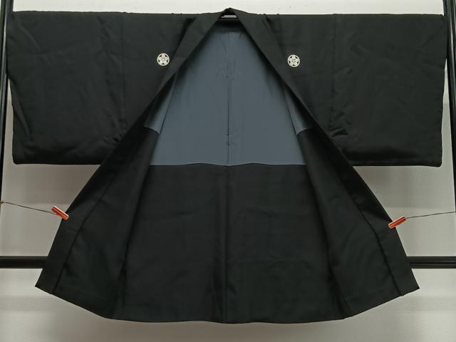 平和屋着物∞男性 長羽織 黒紋付 正絹 逸品 CABH3281ua
