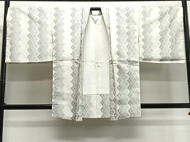 平和屋着物∞羽織 本場大島紬 白大島 花菱間道 ほていや扱い 正絹 逸品 未使用 CABH3293ua