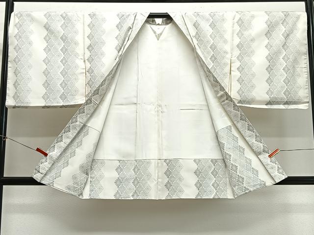 平和屋着物∞羽織 本場大島紬 白大島 花菱間道 ほていや扱い 正絹 逸品 未使用 CABH3293ua