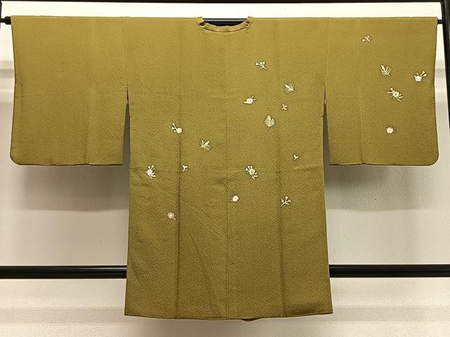 平和屋着物#本加賀友禅作家 柿本市郎 道行コート 舞花文 ロング丈 正絹 逸品 CABH3306ua