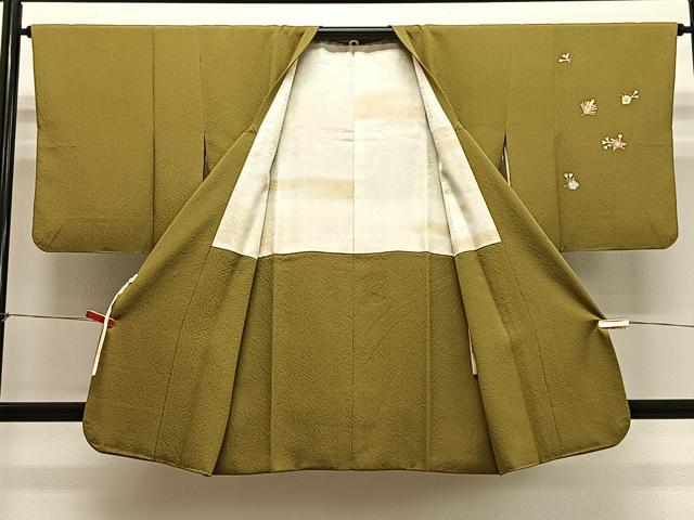 平和屋着物#本加賀友禅作家 柿本市郎 道行コート 舞花文 ロング丈 正絹 逸品 CABH3306ua