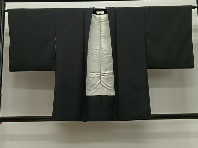 平和屋着物#羽織 総刺繍 枝花文 黒地 正絹 逸品 CABH3311ua