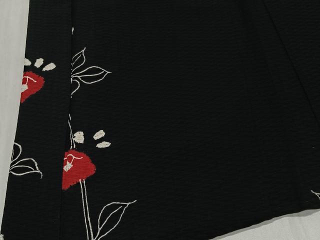 平和屋着物#羽織 絞り 枝花文 黒地 正絹 逸品 CABH3321ua