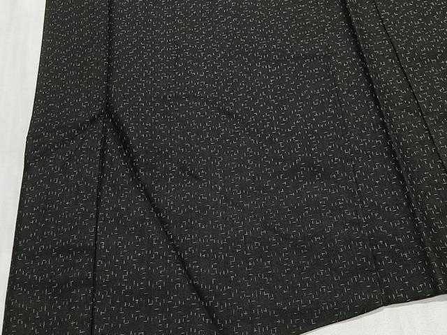 平和屋着物#長羽織 紬地 霞文 黒地 正絹 逸品 CABH3327ua