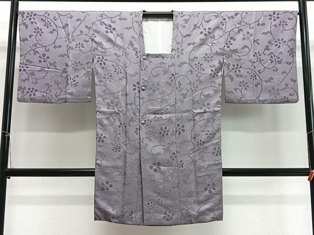 平和屋着物#道行コート 花唐草文 ロング丈 正絹 逸品 CABH3338ua