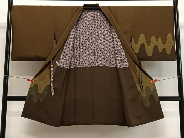 平和屋着物#道中着 変わり縞 ロング丈 正絹 逸品 CABH3340ua