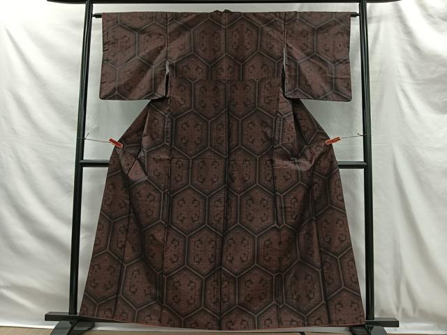 平和屋着物■本場大島紬 亀甲花文 やまと誂製 正絹 逸品 CABH3367ua