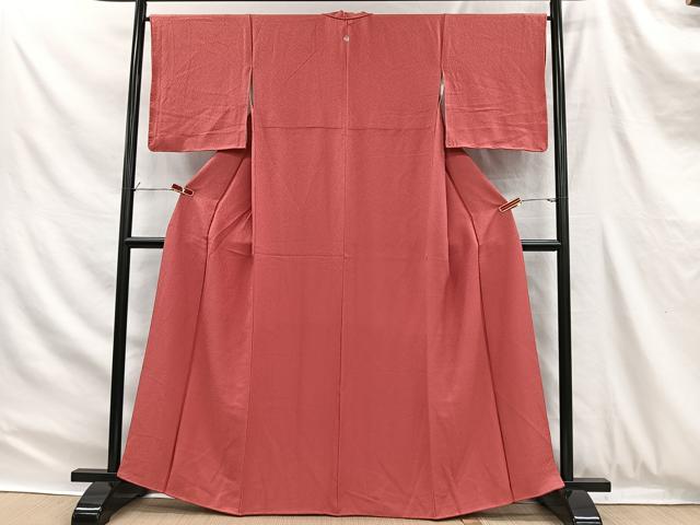 平和屋着物■上質な色無地 銀朱色 正絹 逸品 CABH3372ua