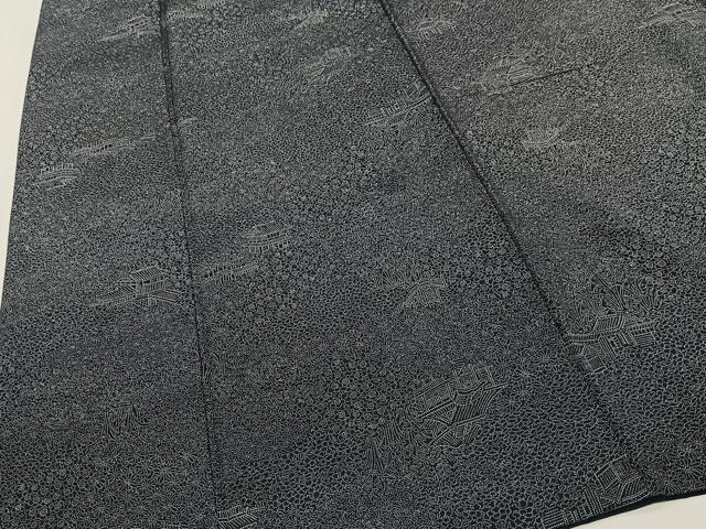 平和屋着物■江戸小紋 風景花文 正絹 逸品 CABH3391ua