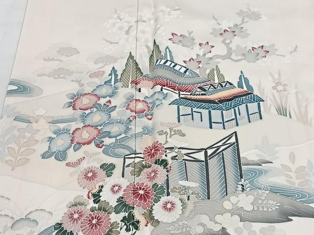 平和屋着物■訪問着 風景文 暈し染め 正絹 逸品 CABH3393ua