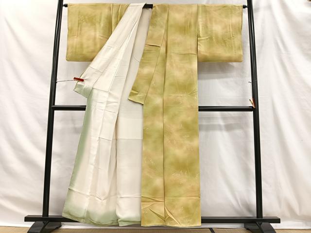 平和屋着物■上質な小紋 草葉文 暈し染め 正絹 逸品 CABH3398ua
