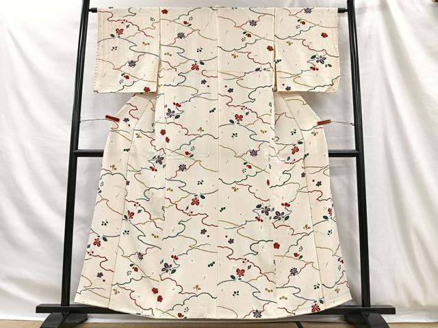 平和屋着物■上質な小紋 舞花文 金彩 正絹 逸品 CABH3415ua