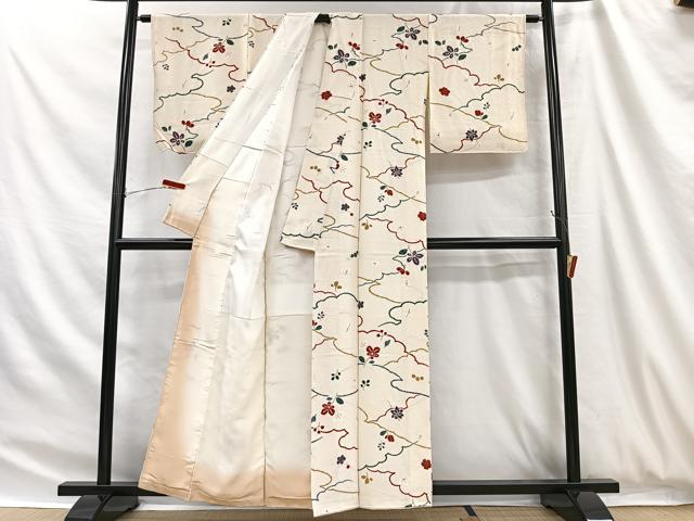 平和屋着物■上質な小紋 舞花文 金彩 正絹 逸品 CABH3415ua
