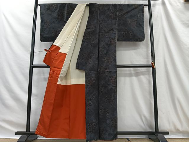 平和屋着物■本場大島紬 草花文 正絹 逸品 未使用 CABH3419ua