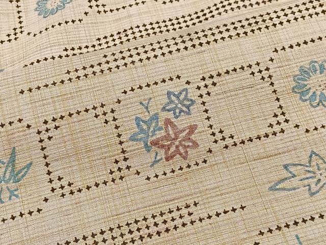 平和屋着物■上質な紬 草花文 正絹 逸品 CABH3427ua