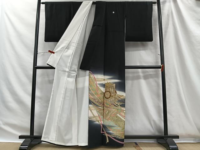 平和屋着物■豪華黒留袖 作家物 御所車吉祥文 正絹 逸品 CABH3437ua