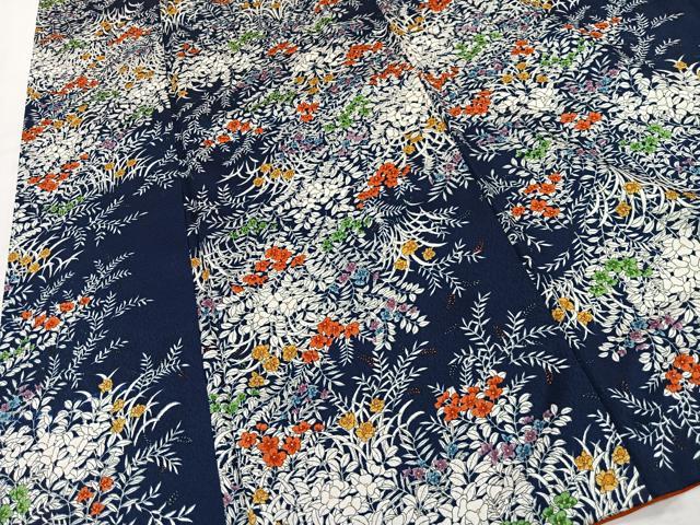 平和屋着物■上質な小紋 草花文 金彩 正絹 逸品 CABH3443ua