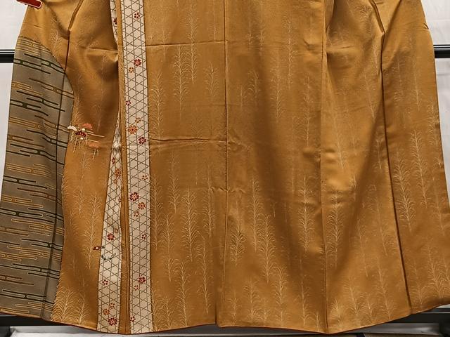 平和屋着物■訪問着 刺繍 エ霞花松文 金糸 正絹 逸品 CABH3451ua