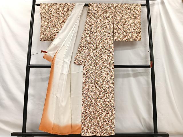 平和屋着物■上質な小紋 草花文 正絹 逸品 CABH3455ua