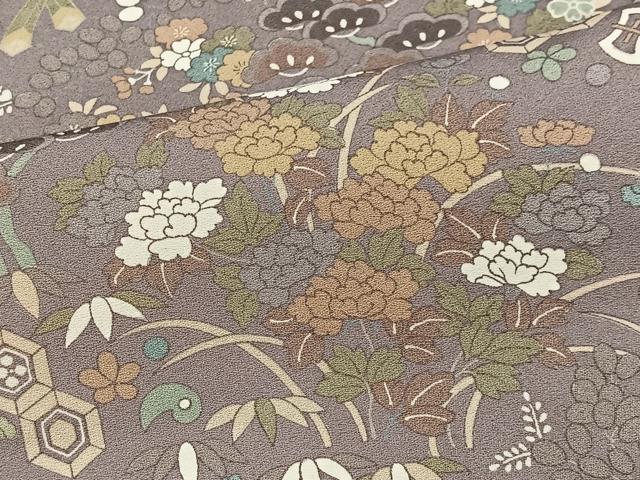 平和屋着物■上質な小紋 宝尽し草花文 正絹 逸品 CABH3461ua