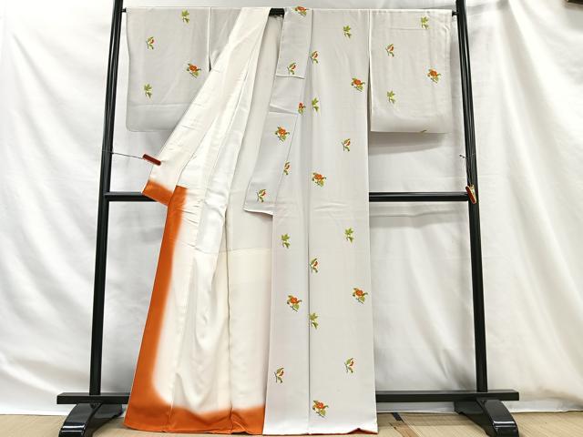 平和屋着物■上質な小紋 枝花文 正絹 逸品 CABH3471ua