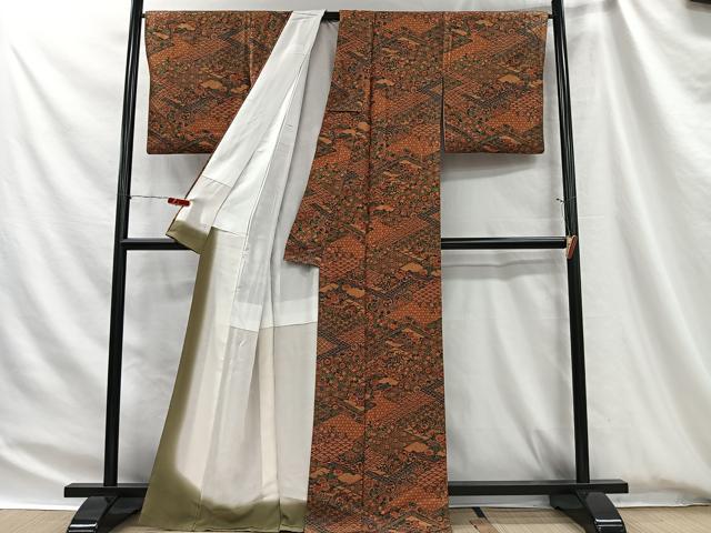 平和屋着物■上質な小紋 菱花文 正絹 逸品 CABH3475ua
