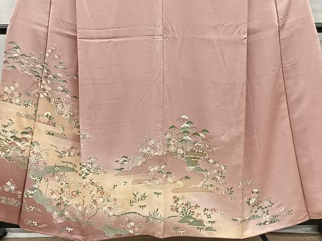 平和屋着物■訪問着 風景花文 暈し染め 正絹 逸品 CABH3477ua