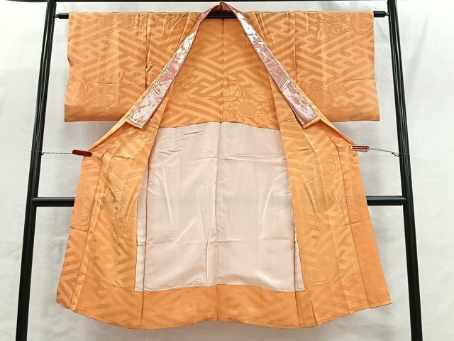平和屋着物■長襦袢 無双仕立て 紗綾形草花地紋 大丸扱い 正絹 逸品 CABH3540ua