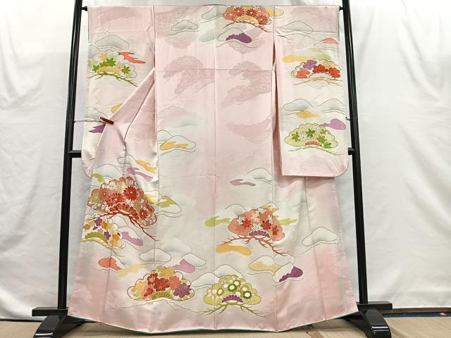 平和屋着物■豪華振袖 駒刺繍 草花松文 暈し染め 金彩 正絹 逸品 CABH3544ua