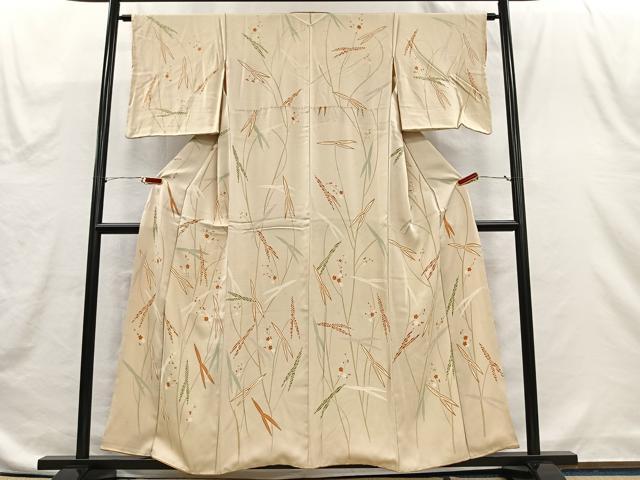 平和屋着物■上質な小紋 草花文 正絹 逸品 CABH3550ua